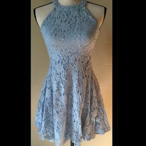 Baby Blue lace skater dress